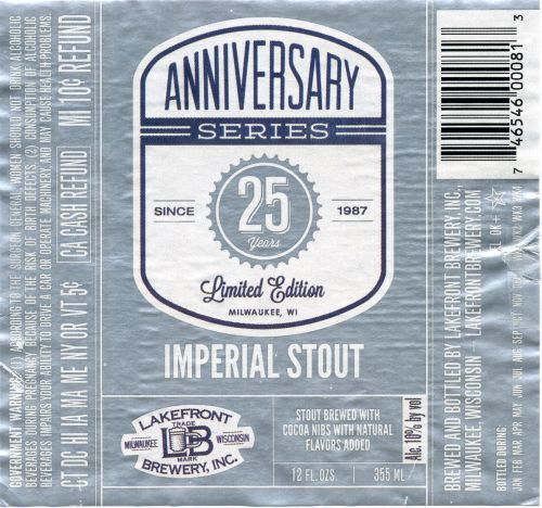 Lakefront Imperial Stout Anniversary 25